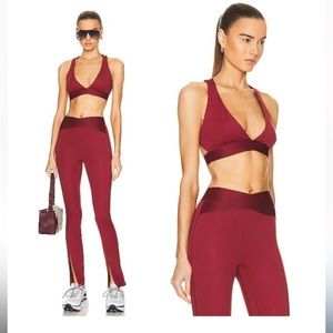 LE ORE Ancona Bra + Corso Split Seam legging set size S - 
wine